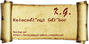 Kelecsényi Gábor névjegykártya
